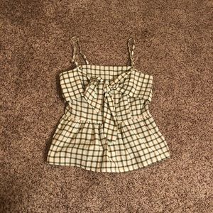 J.O.A Plaid Bow Tank
